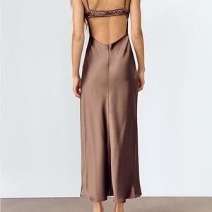 Zara satin effect midi slip dress